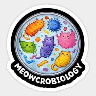 Meowcrobiology Funny Science Sticker